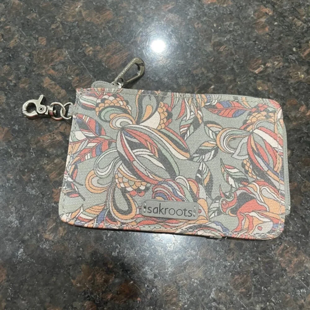 SAKROOTS KEYCHAIN MINI WALLET GRAY‎ MULTICOLORS